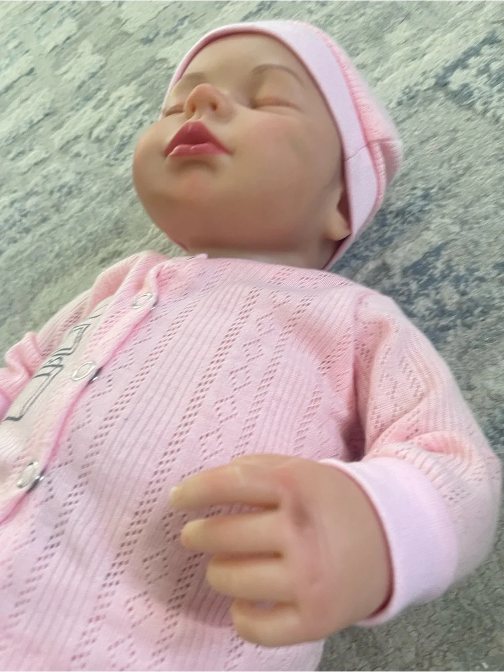 Pink Baby Doll Knit Cardigan & Striped Pants Set